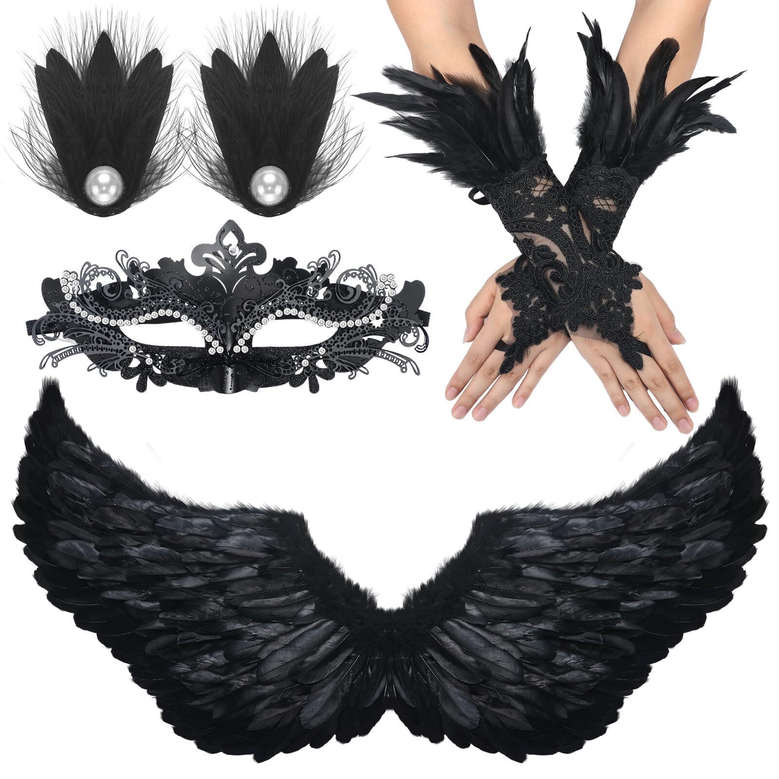 2117 4 Pcs Halloween Swan Costume Accessoriess For Feather